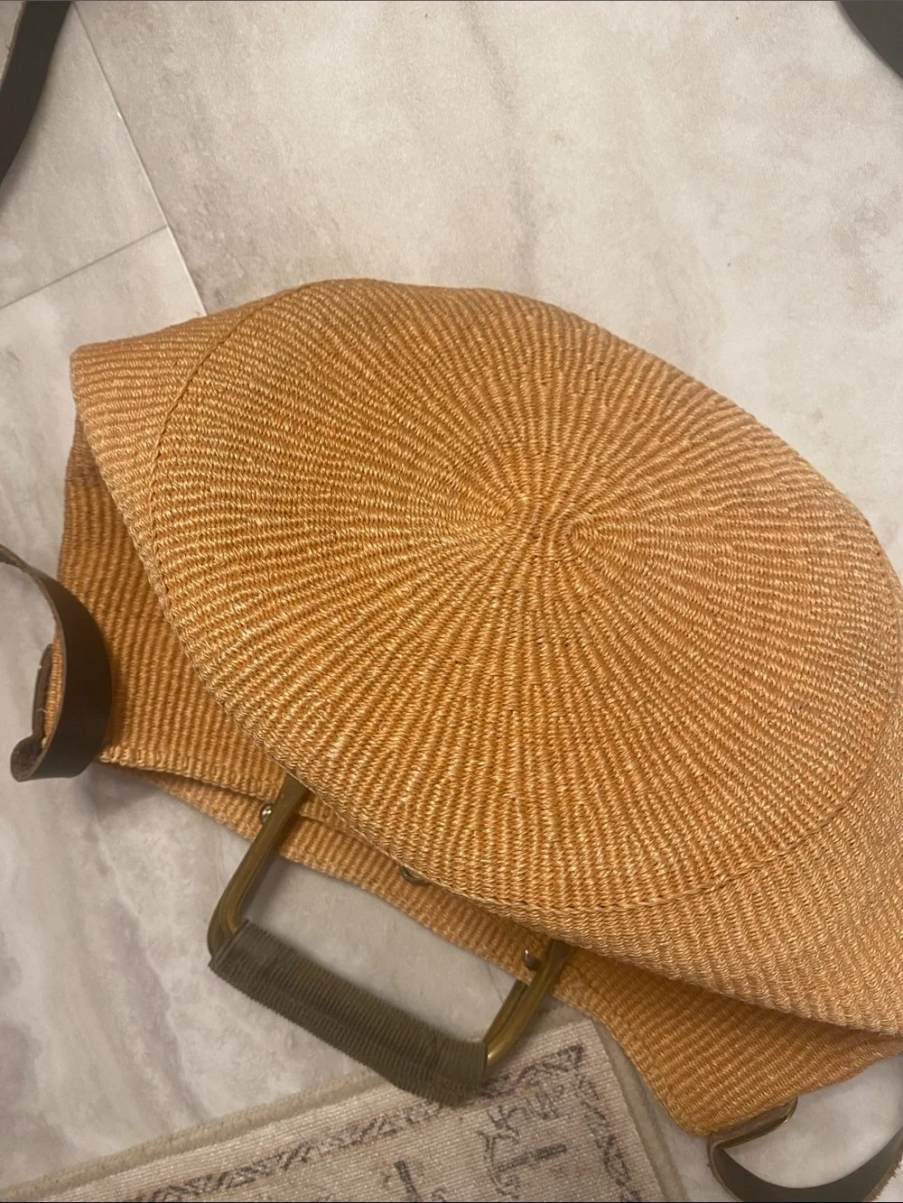 Vintage Brass Accent Woven Crossbody Bag & Monkey Moroccan Accents